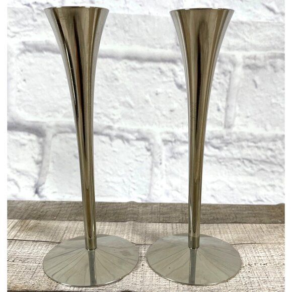 Arthur Salm Solingen Other - Solingen Germany Candlestick Holder 2PC Candle Set Holiday Table  MCM Chrome VTG